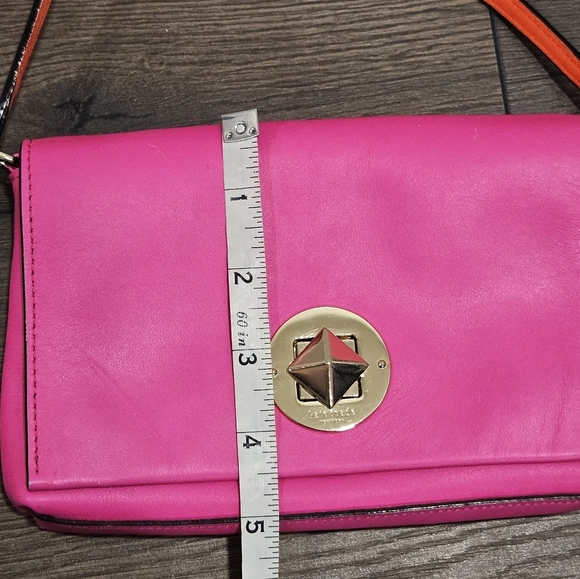 Kate Spade Hot Pink & Orange Storybook Lining Turn Lock Crossbody - Picture 9 of 16